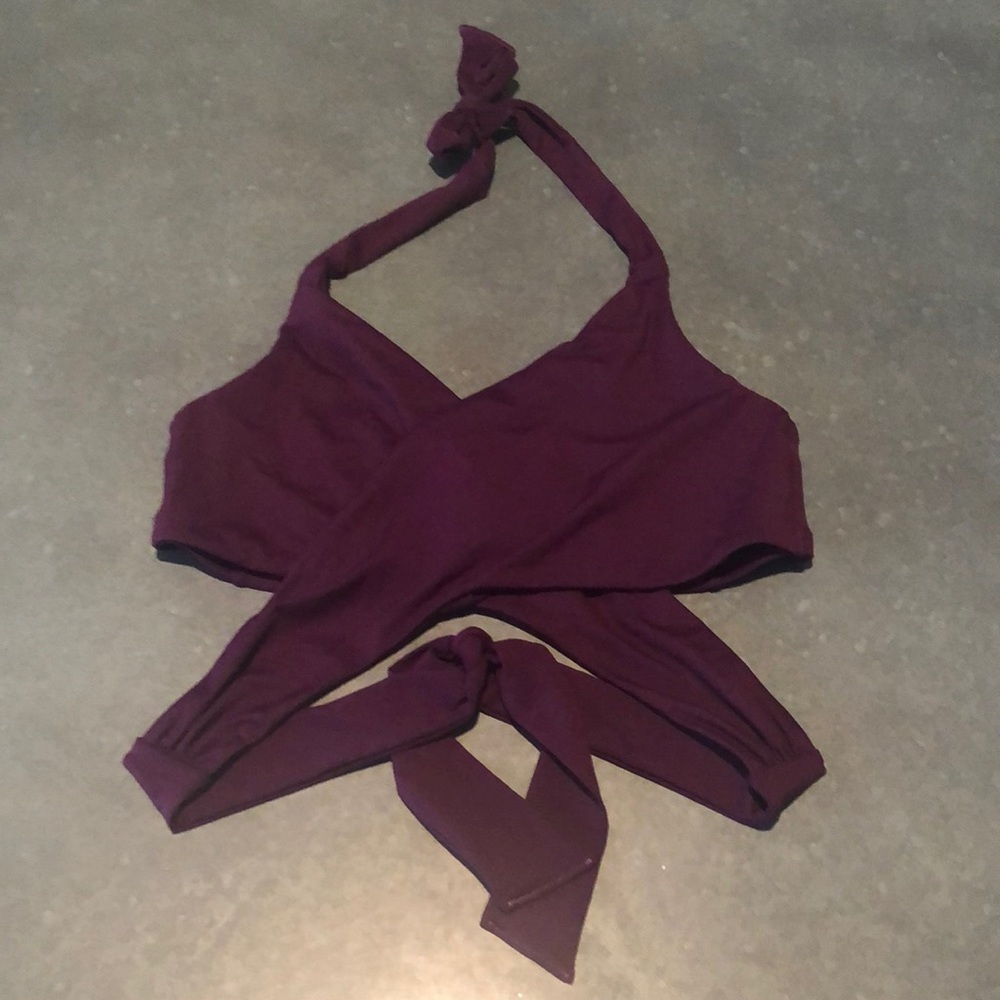 Athleta Maroon Halter Bikini Top